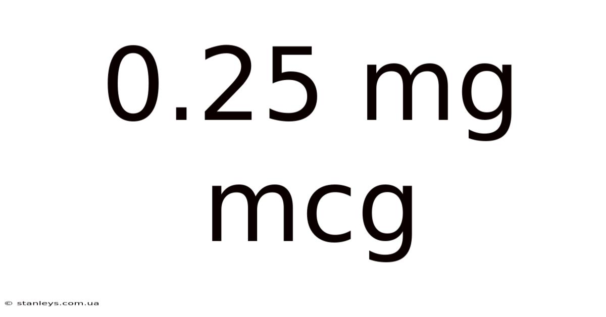 0.25 Mg Mcg