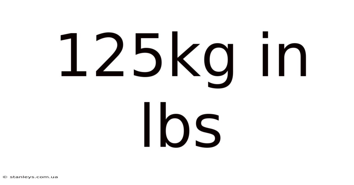 125kg In Lbs