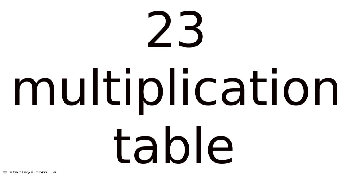 23 Multiplication Table