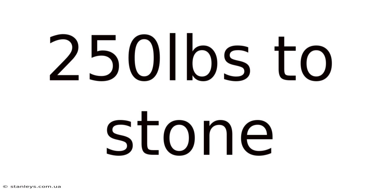 250lbs To Stone