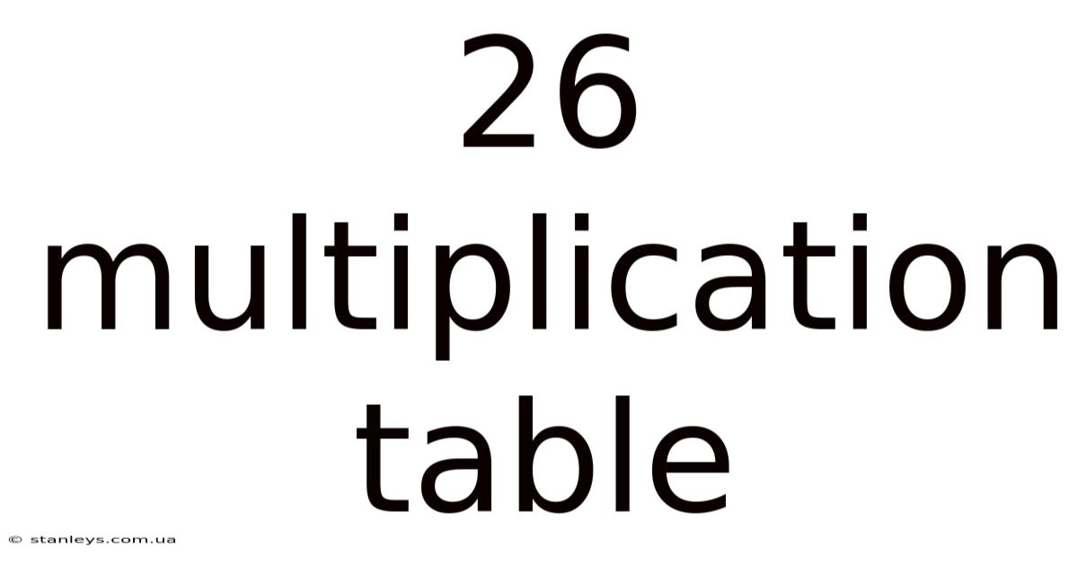 26 Multiplication Table