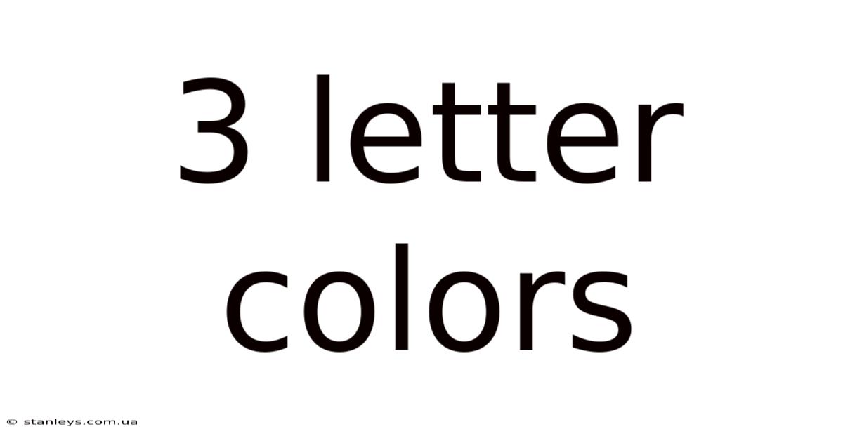 3 Letter Colors