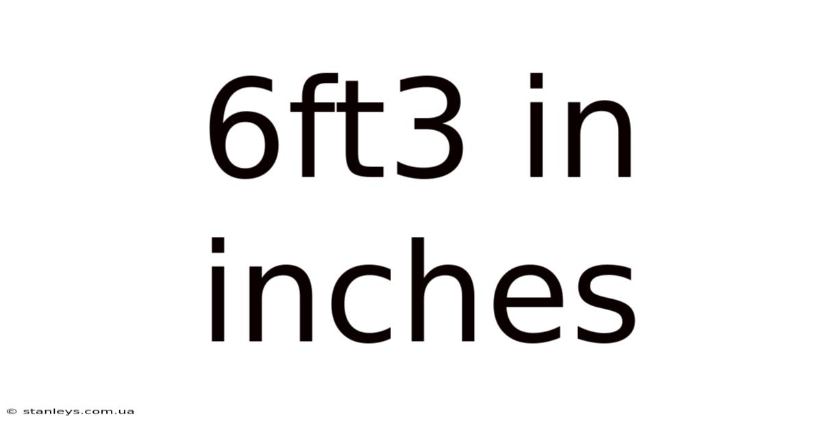 6ft3 In Inches