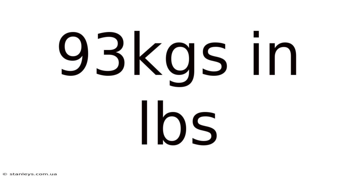 93kgs In Lbs