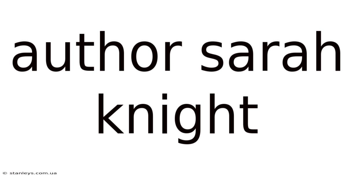 Author Sarah Knight