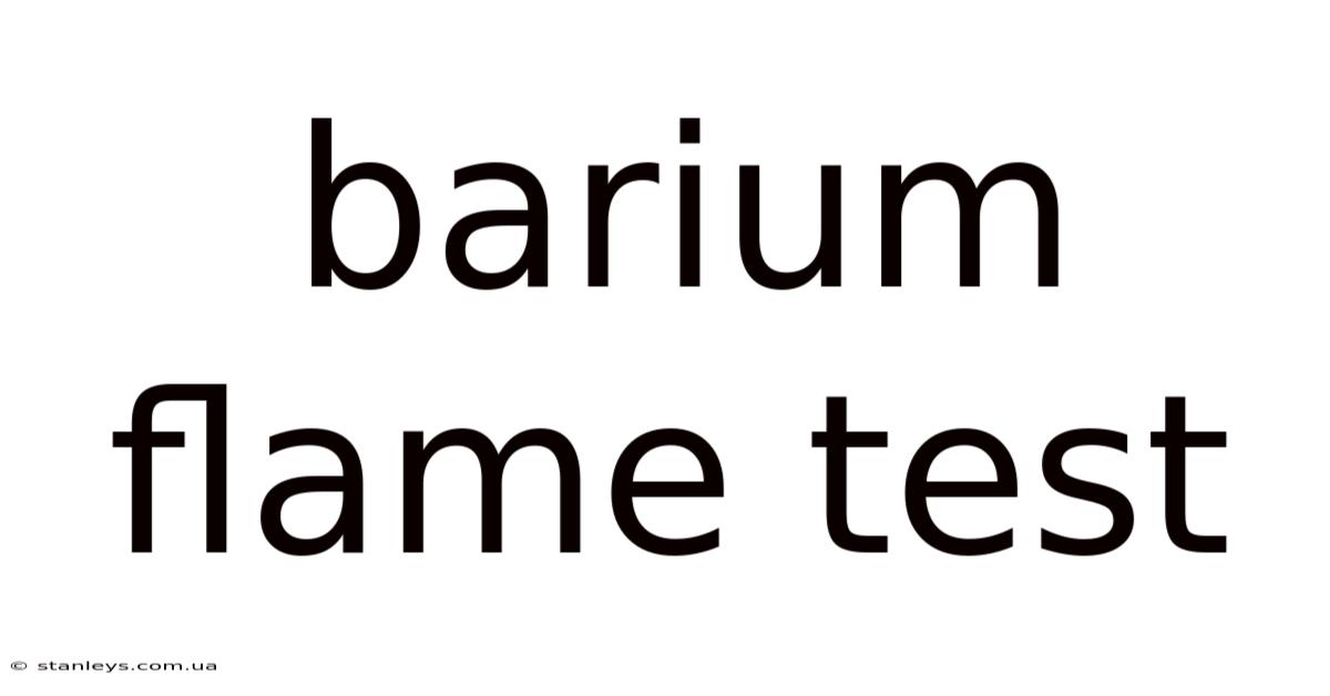 Barium Flame Test
