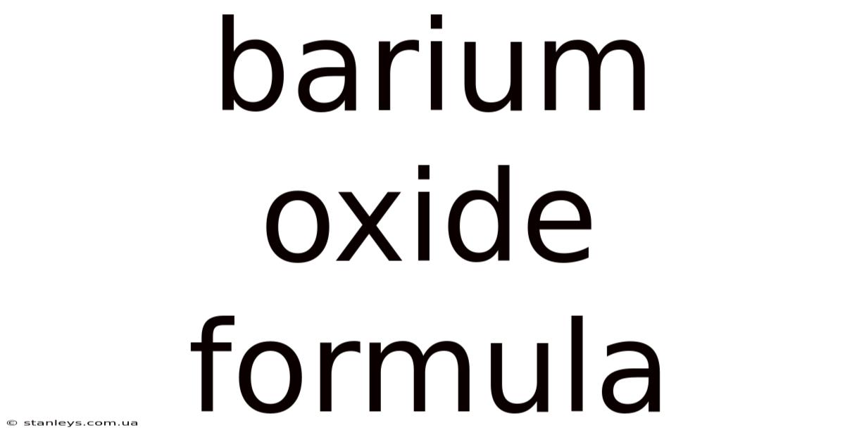 Barium Oxide Formula
