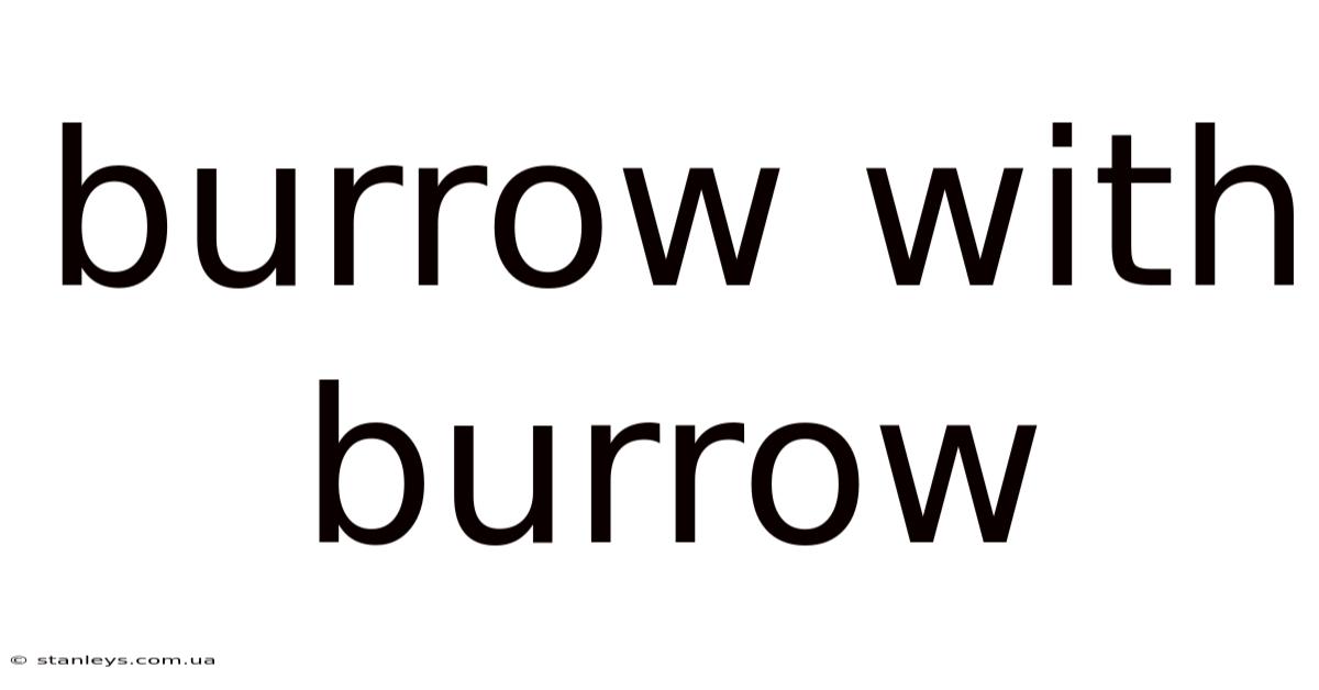 Burrow With Burrow
