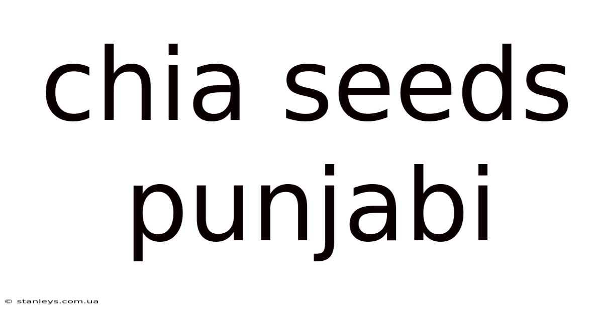 Chia Seeds Punjabi