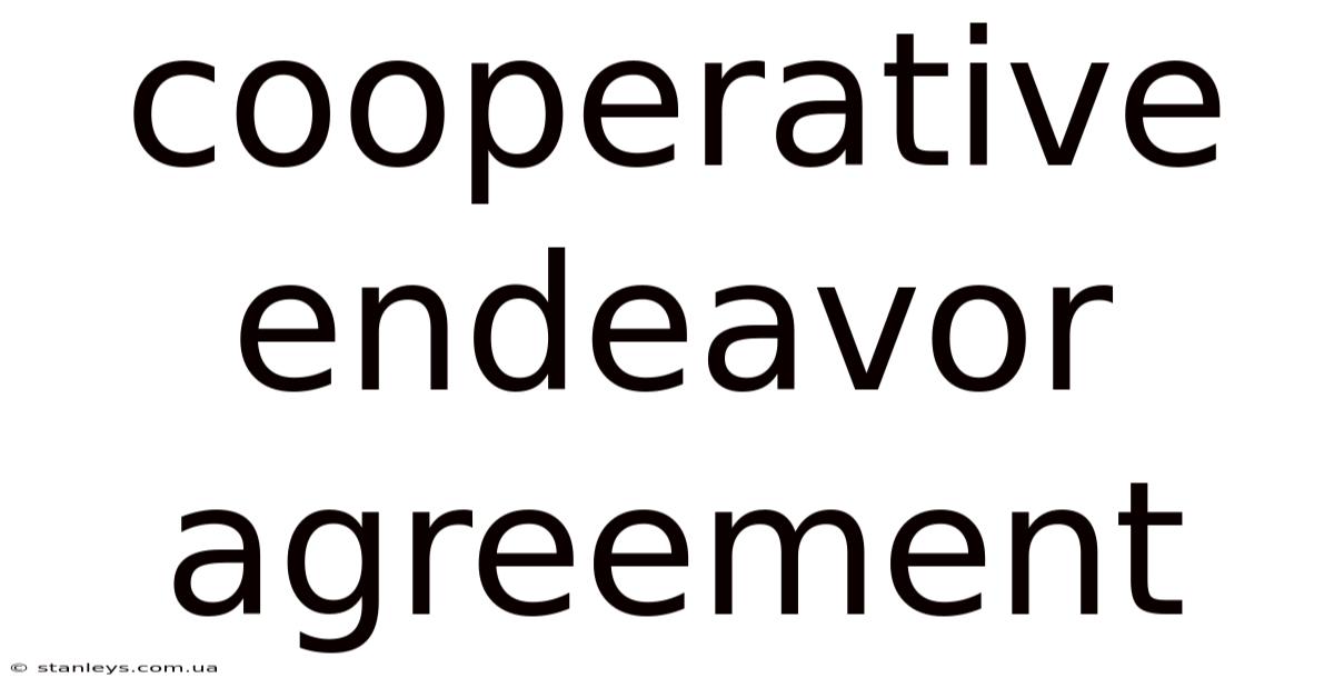 Cooperative Endeavor Agreement