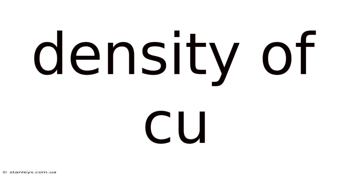 Density Of Cu