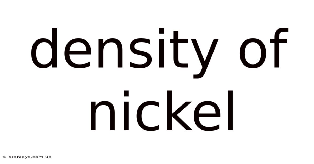 Density Of Nickel