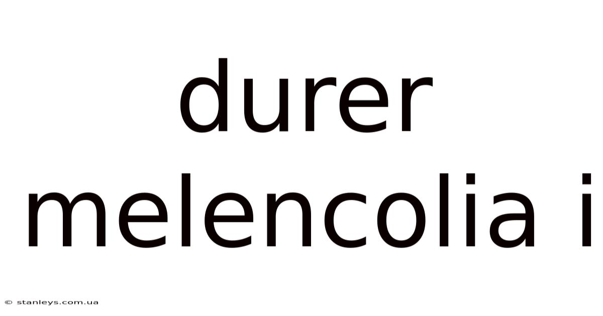 Durer Melencolia I