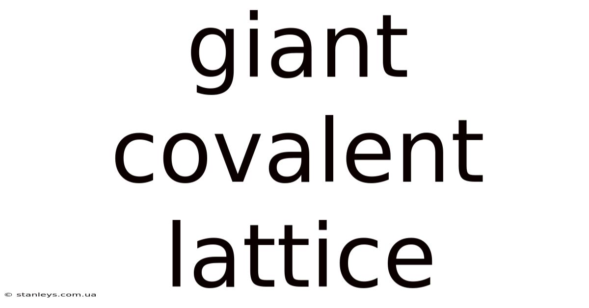 Giant Covalent Lattice