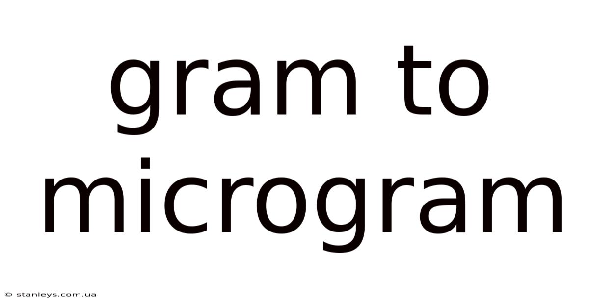 Gram To Microgram