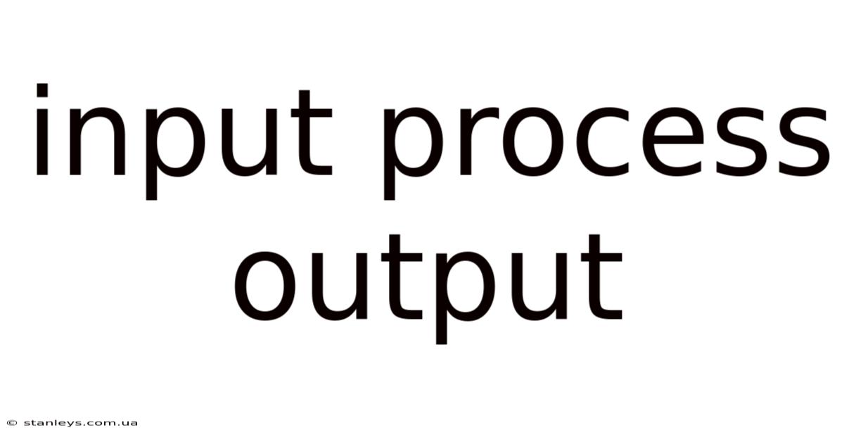 Input Process Output