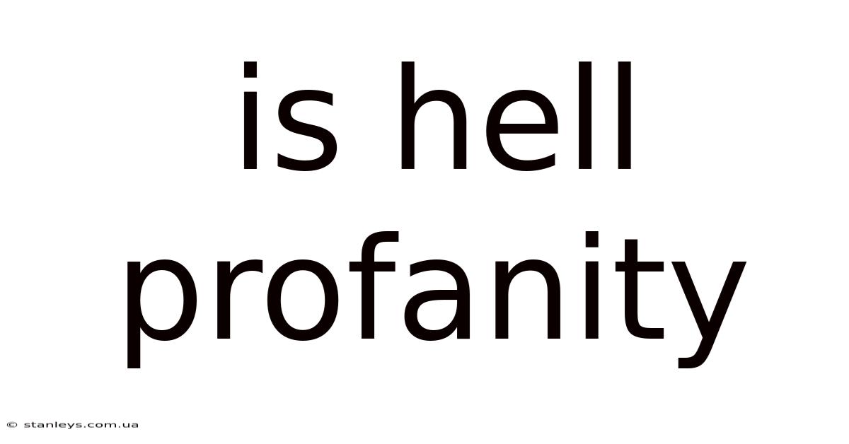 Is Hell Profanity