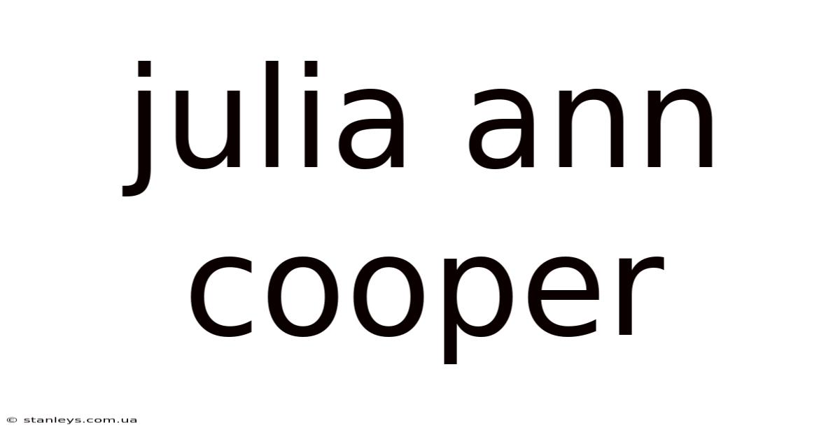 Julia Ann Cooper