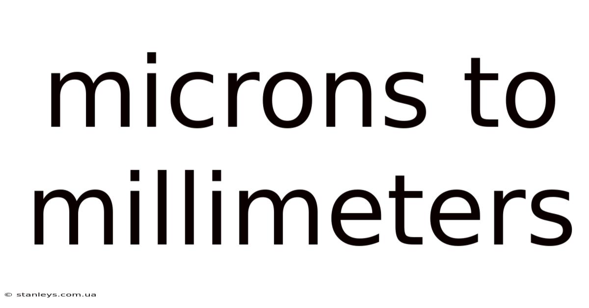 Microns To Millimeters