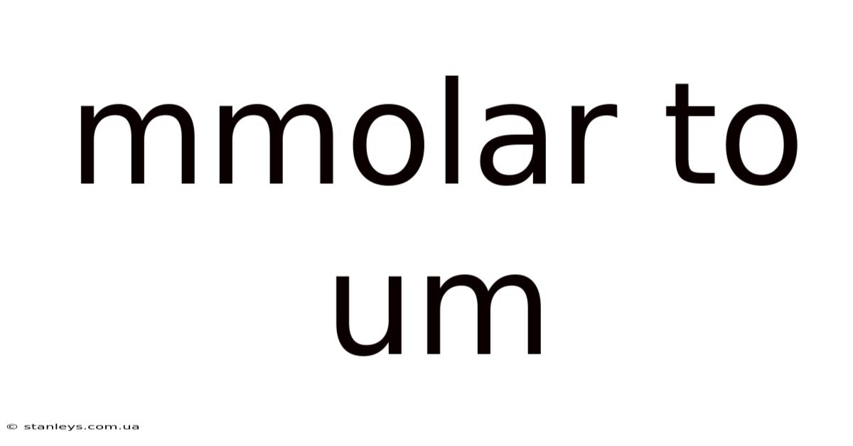 Mmolar To Um