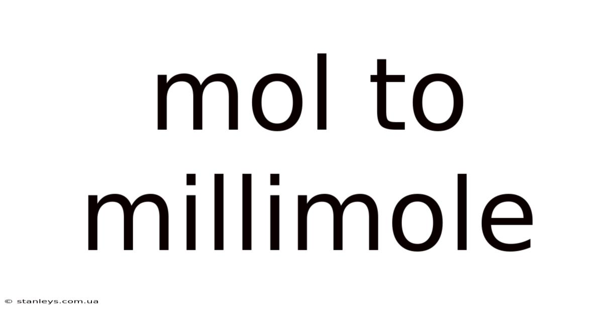 Mol To Millimole