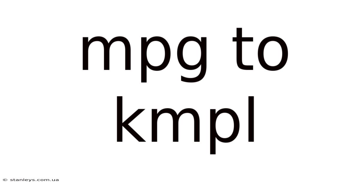 Mpg To Kmpl