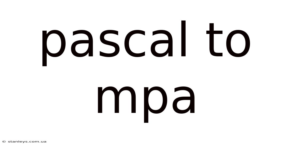Pascal To Mpa
