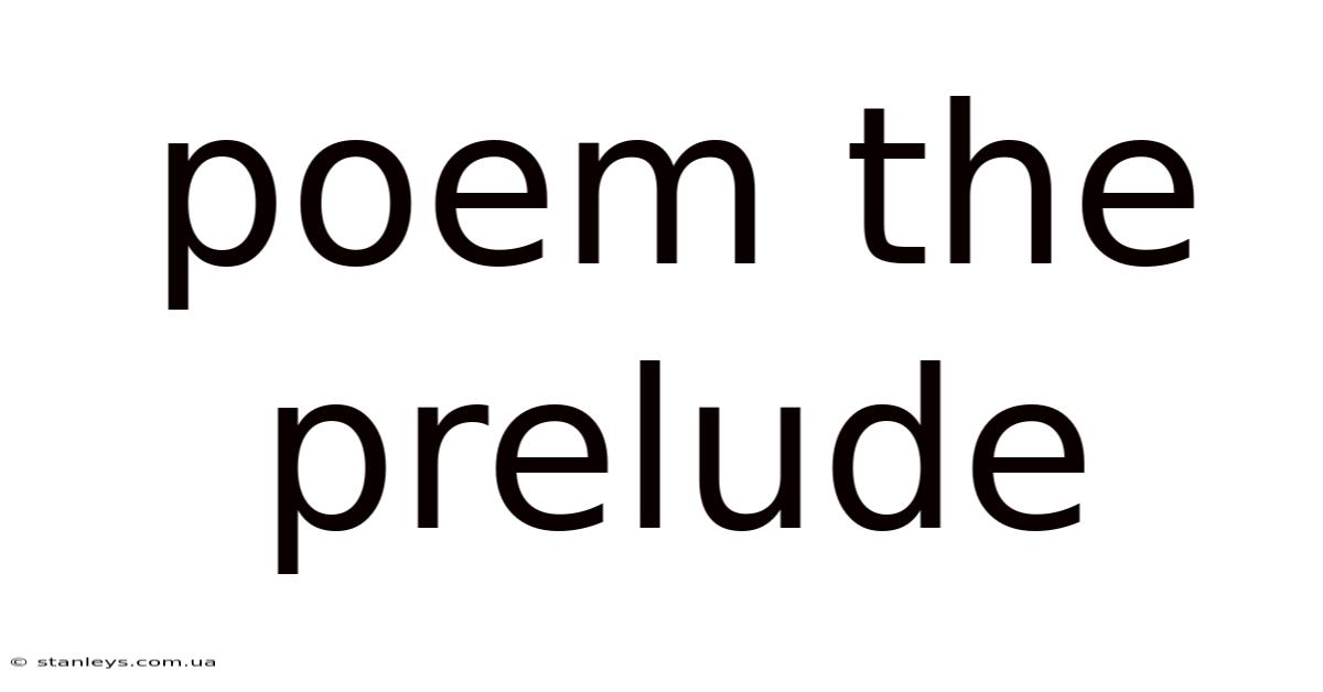 Poem The Prelude