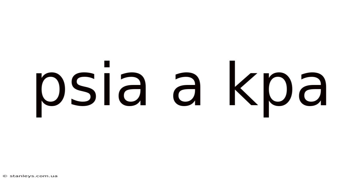 Psia A Kpa