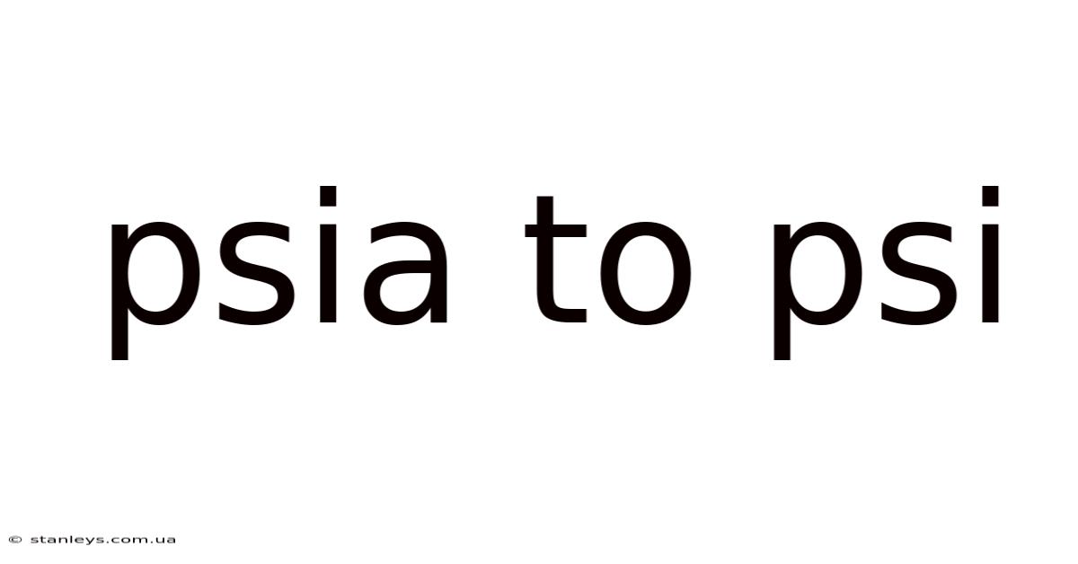 Psia To Psi