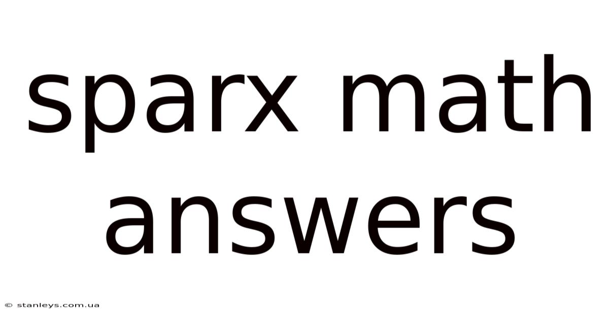 Sparx Math Answers