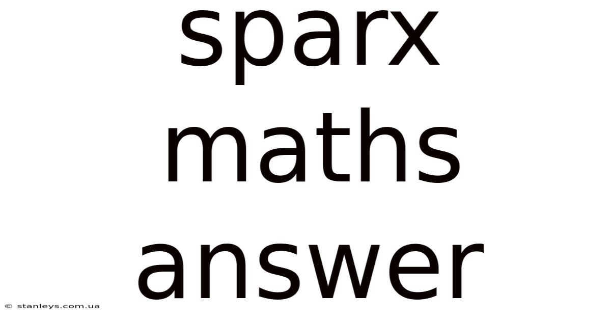 Sparx Maths Answer