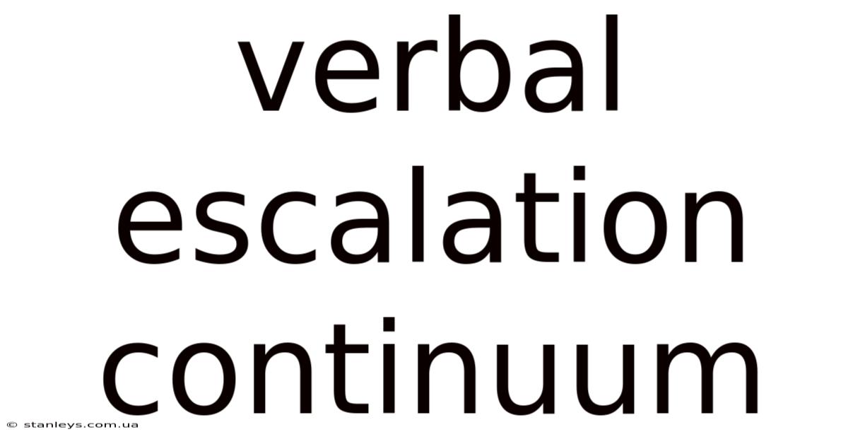 Verbal Escalation Continuum